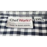 Chef Works 2XL Navy White Gingham Dress Shirt W500 BWK Womens Long Sleeve Blue Size 2X Photo 4