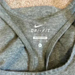 Nike  grey dri fit athletic workout tank top in size large Photo 2