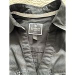 EXPRESS Womens The Essential Button Up Shirt Long Roll Tab Sleeve Black Size XS Photo 6