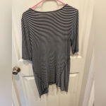 Soft Surroundings  Black and White Striped Tunic Short Sleeve‎ size XS Photo 4