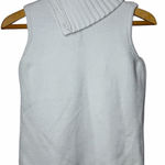 Gap  VTG Sleeveless Knit Button Turtle Neck Cowl Sweater Vest Y2K White Size S Photo 0