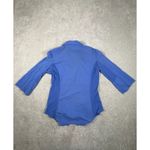 James Perse Standard Contrast Ribbed Panel Cotton Button Front Top Blue Size 3 Photo 4