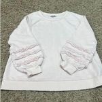 Crown & Ivy Pink Long Sleeve Ruffle Sweatshirt Size S Photo 1