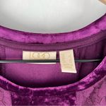 LOGO By Lori Goldstein Logo Lavish Purple Velvet Lace Cropped Flare Sleeve Swing Tunic Top Whimsygoth‎ Photo 1