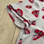 Ann Taylor Women’s Gray Short Sleeve Floral Blouse Sz Small Photo 3