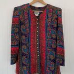 Lady Carol Petites Vintage Paisley Shoulder Pad Skirt Suit Set 14 Red Photo 14