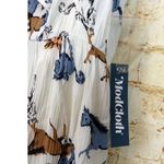 Modcloth Horse Print Dress 2X White Neck Tie Flutter Sleeve Downhome Darling NWT Photo 8