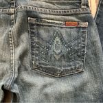 7 For All Mankind A pocket stretch low rise flare jeans women’s blue size 27 Photo 6