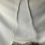 Nina NWT  SMALL SHOULDER PURSE CREAM WITH BLACK PEARL BEADED BOW DESIGN Photo 14