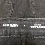 Old Navy Wow Loose Women's Black Straight Leg High Waisted Denim Jeans Pants 8 Photo 3