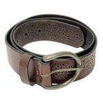 American Eagle AEO Brown Perforated Cutout Genuine Leather Belt Photo 0