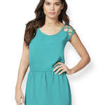 JustFab Cutout Sleeveless Blouson Mini Dress green size Large Photo 0