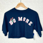 Abound  Blue Floral Do More Cropped Tee Size XS Short Sleeve Casual Photo 2