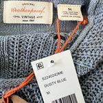 Weatherproof Vintage NWT Slub Pointelle Knit Mock Neck Sweater Dusty Blue Medium Photo 3