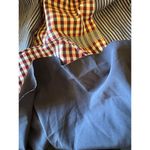 Badgley Mischka Dress Women 14 Blue Red Stripe Plaid Day Dress Mini Prairiecore Photo 9