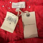 Lucky Brand  Poppy Red Eyelet Sleeveless‎ Summer Babydoll Top Blouse Size S NEW Photo 9