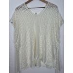 Zyia  Active Swimwear Cream Open Knit Swim Cover Up Boho Size Small Photo 2