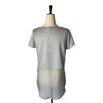 Paper Crane Paper‎ Crane By Anthropologie Gray Metallic Knit Chiffon Hem Short Sleeve Top S Photo 1