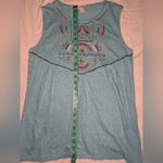 Sundance  Embroidered Linen Tank Top Small Blue Photo 5