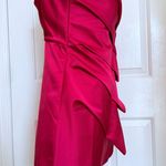 A.L.C. Talita Strapless Satin Ruffle Mini Dress Hot Pink Sz 14 Cocktail Party Photo 3