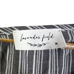 Lavender Field  Striped Bell Sleeve Cotton Blouse Top Women's Medium Photo 5