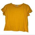 ZARA  Trafaluc Flutter Sleeve Orange Crop Top Shirt Size Small Photo 0