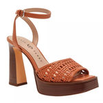Katy Perry Steady Ankle Strap Sandals 10 Brown Open Weave Platform Bohemian NIB Photo 0