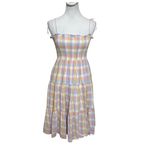 Amanda Uprichard  Emberly Plaid Tiered MIdi Smocked Dress Women’s Size XS Photo 1