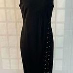 T Tahari Black Lace Up Skirt Sleeveless Sheath Cocktail Party Dress Size 10 Photo 0