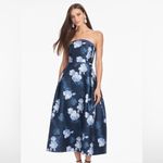 Sachin + Babi NWT Shay Floral Strapless Stretch Mikado Cocktail Midi Dress Photo 2