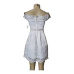 Francescas Womens Size Small White Lace Mini Dress Fit Flare Off Should…​ Photo 13