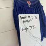 Free People Blue Sheer Striped Tank Top Photo 5