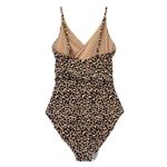 Aerie NWT Leopard Print Wrap Top One Piece CutOut Swimsuit Mocha Size Small Long Photo 6