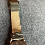 Monroe Classique Analog Quartz Watch Rose Gold Tone Gray Leather Strap Photo 4