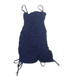 Tiger Mist  Navy Blue Ruched Bodycon Mini Dress with Drawstring Slit‎ Size S Photo 1