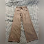 Women's Tan Lounge Set. Wide leg drawstring pants and mock neck top Size M Photo 3