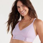 Jessica Simpson  Lilac Crossed Bikini Top  Size L, Textured, Adjustable Photo 0