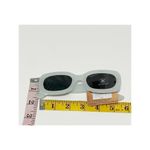 True Craft Small Rectangle Sunglasses Light Blue Transparent Frame Black Lenses Photo 4