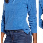 Caslon  Sweater Womens Medium Blue 1/4 Zip Fleece Knit‎ Pullover Top Photo 0