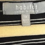Habitat  Clothes to Live in Blouse Women's Size 1X‎ Tunic Stripes Black Silver Photo 2