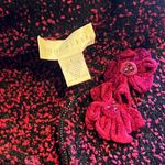 Doncaster Vintage Textured Floral Zip Front Cardigan Sweater Black Pink Large Photo 3