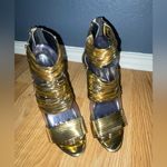 Liliana  Open Toe High Heel Stilettos Party Evening Women's Shoes size 8.5 Gold Photo 3
