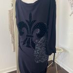 Rock & Roll Cowgirl  Romantic Goth Grunge Black Studded Cinched Midi Dress L Photo 2