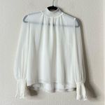 Aritzia Wilfred Valencia Blouse in White Size S Long Sleeve Chiffon Photo 2
