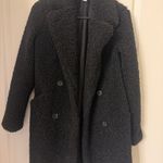 Nine West  Black Sherpa Teddy Long Coat Medium Photo 0