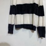 Halogen  Black White Soft Fuzzy Turtleneck Pullover Sweater Sz M Photo 3