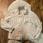 Sundance Jacket Womens Medium Lambskin Leather Linen Cream Zipper Moto Soft Photo 0