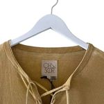 Chaser Marigold LACE UP HI LO RIB TEE Bohemian Women’s Short Sleeves Top SZ M Photo 1