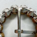 Silver Tone Rhinestone Round Circle Belt Buckle Photo 8