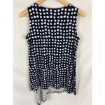 Alfani  Asymmetrical Hem Mixed Print Tunic Top Blue Polka Dot Size Small Photo 4